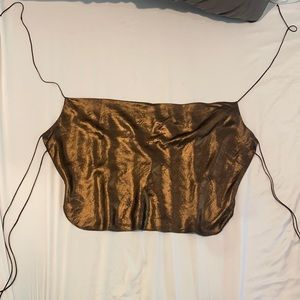 For Love and Lemons Bronze wrap top